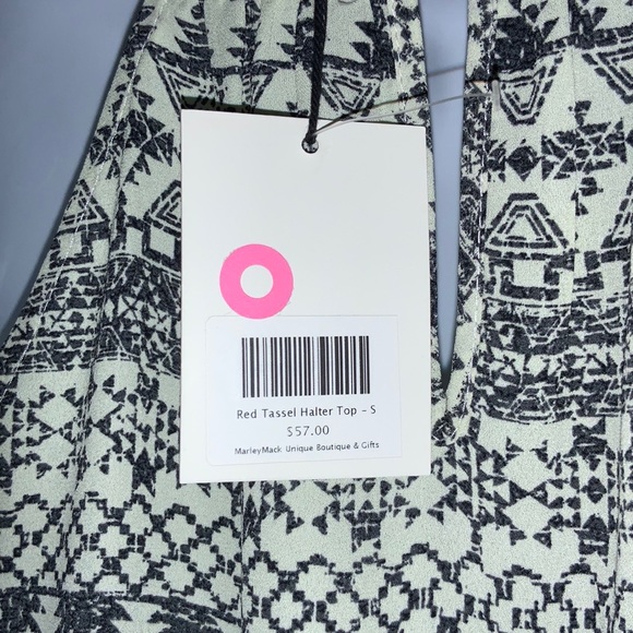 NWT THML Aztec Looking Halter Top w/ Braid around Neck & Tassel Detail (Small) - Picture 9 of 14